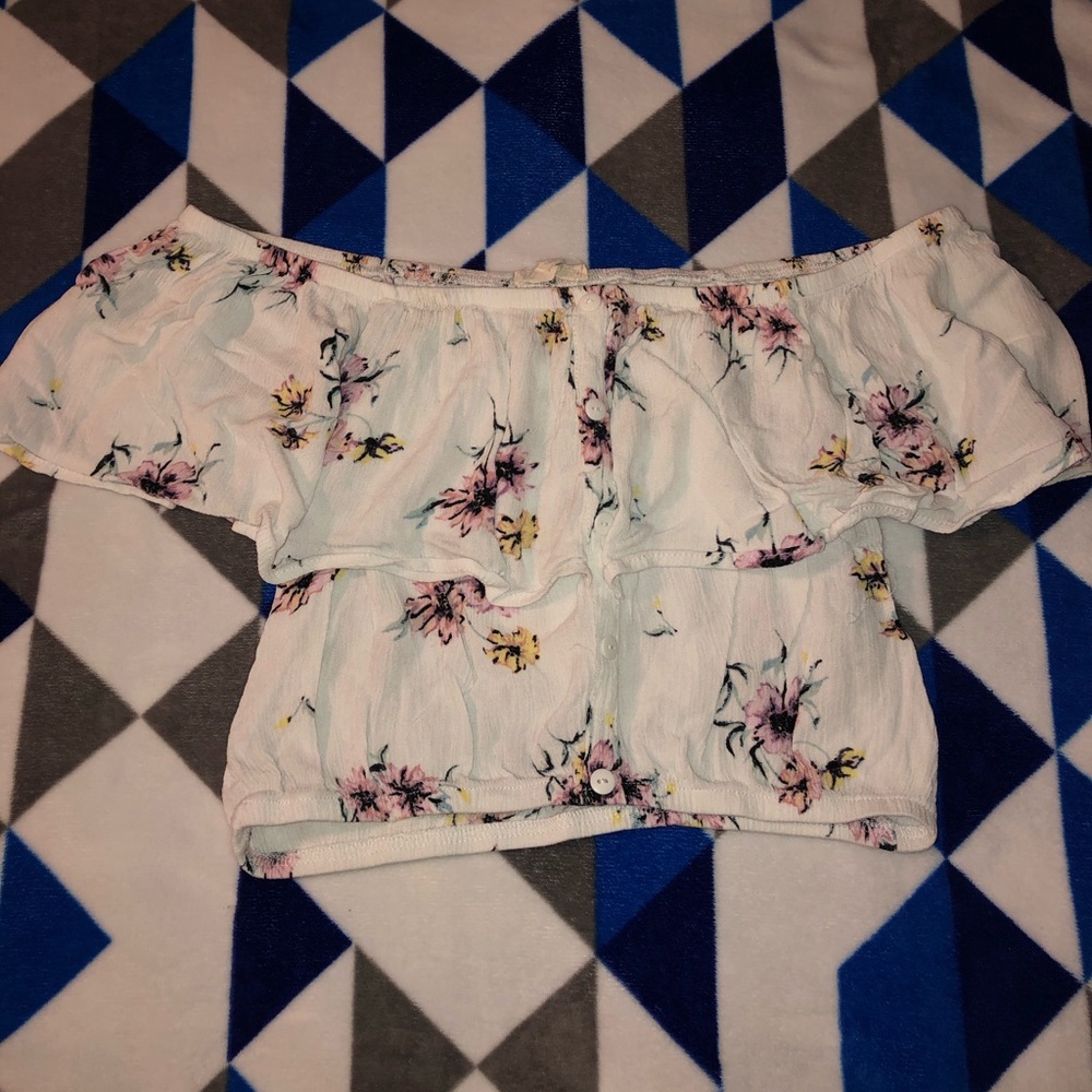 Floral Off the Shoulder Crop Top